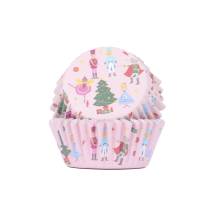 PME košíčky na muffiny s alobalovým vnitřkem Růžové s vánočními motivy (30 ks) 1
