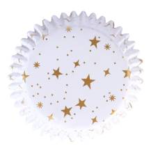 PME košíčky na muffiny s alobalovým vnitřkem Vánoční zlaté a bílé s hvězdičkami (60 ks)