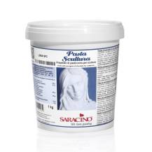 Saracino modeling clay white with chocolate coating 1 kg
