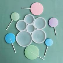 Силіконова форма для льодяників на паличці "Колеса"