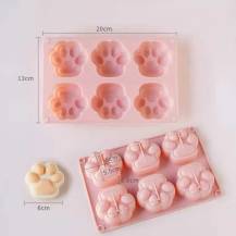 Silikonová forma na pečení/na mražené dezerty Tlapky (na 6 ks)