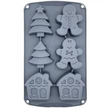 Silikonová forma na pečení/na mražené dezerty Vánoční motivy (na 6 ks)