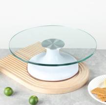 Skleněný otočný stojan bílý 30 cm