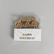 Svíčka Happy Birthday bronzová