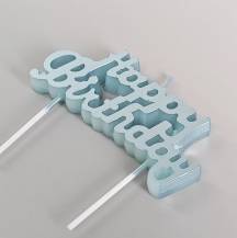 Svíčka Happy Birthday modrá