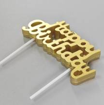 Svíčka Happy Birthday zlatá