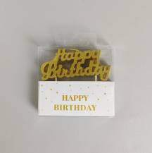 Svíčka Happy Birthday zlatá