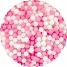 Perles en sucre SweetArt roses et blanches 5 mm (80 g)