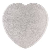 Culpitt Podložka pod dort PEVNÁ stříbrná srdce 35,5 cm 14" (1 ks)