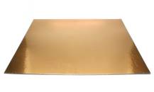 Podložka pod dort zlatá hrubá rovná čtverec 35 x 35 cm (1 ks)