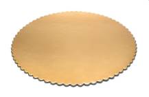 Obrázek k výrobku Podložka pod dort zlatá hrubá vlnka kruh 28 cm (1 ks)