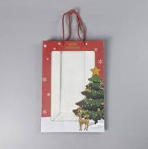 Vánoční dárková taška červená (35 x 24 x 14 cm)