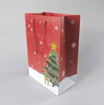 Vánoční dárková taška červená (35 x 24 x 14 cm)