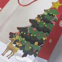 Vánoční dárková taška červená (35 x 24 x 14 cm)