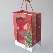 Vánoční dárková taška červená (35 x 24 x 14 cm)