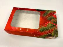 Obrázek k výrobku Vánoční krabice na cukroví červená (25 x 15 x 5 cm)
