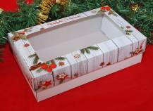 Vianočné krabice na pečivo s potlačou (25 x 15 x 7 cm)
