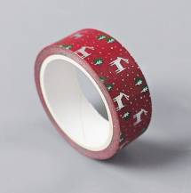 Vánoční papírová lepicí páska 1 (1,5 cm x 5 m)