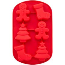 Wilton silikonová pečicí forma Vánoční stromečky, punčochy a perníčci (na 6 ks)