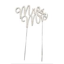 Zápich do dortu kovový stříbrný Mr & Mrs