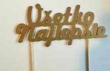 Zápich do torty Všetko najlepšie / zlatý