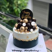 Zapichovací dekorace Koule bílé, černé a zlaté různé velikosti (36 ks)