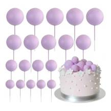 Zápich do dortu Koule fialové různé velikosti (20 ks)