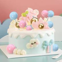 Zapichovací dekorace Koule růžové, modré a zlaté různé velikosti (36 ks)