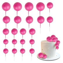 Zápich do dortu Koule růžové různé velikosti (20 ks)