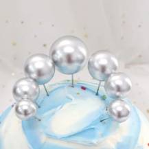 Zapichovací dekorace Koule stříbrné různé velikosti (20 ks)