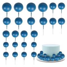 Zápich do dortu Koule tmavě modré různé velikosti (20 ks)