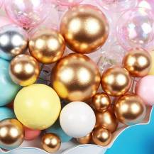 Zapichovací dekorace Koule zlaté různé velikosti (20 ks)