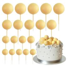 Zápich do dortu Koule žluté různé velikosti (20 ks)