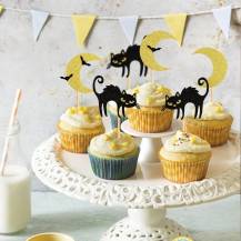 Zapichovací dekorace na dort Halloween Kočky