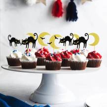 Zapichovací dekorace na dort Halloween Kočky