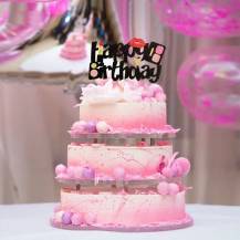 Zapichovací dekorace na dort Happy Birthday s make-upem