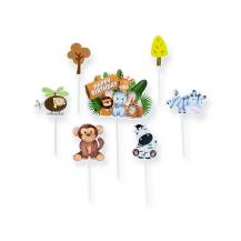 Zápich do dortu Happy Birthday safari (7 ks)